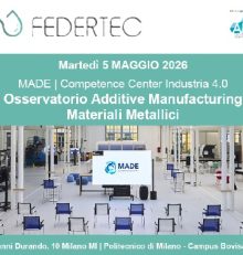 5 maggio 2026 – Osservatorio Additive Manufacturing – Materiali metallici