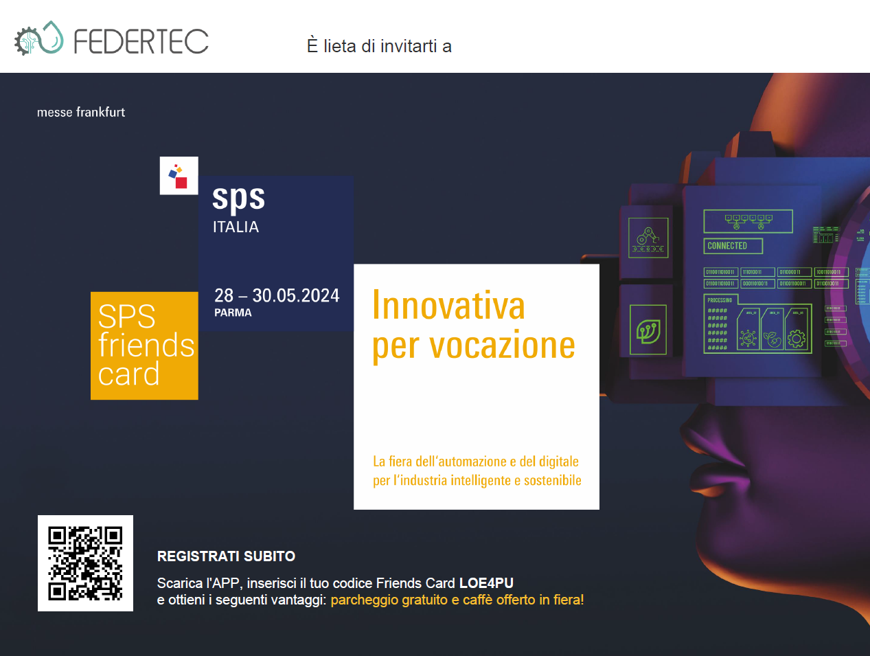 FEDERTEC a SPS Italia – Fiere di Parma – 28/30 maggio 2024