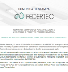 Comunicato stampa FEDERTEC – Un settore resiliente nonostante il complesso scenario internazionale